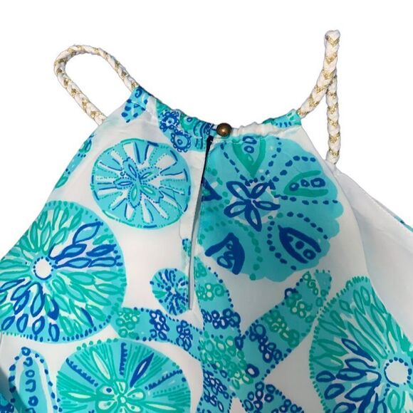Lilly Pulitzer (Target) Light Blue & White Seashell Sleeveless/Halter Top Size S - Picture 6 of 10